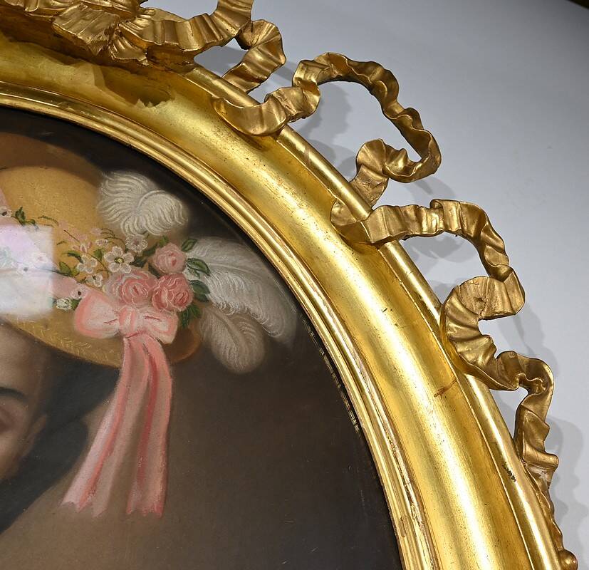 Important Pastel “The Girl with the Canary”, 19th century French school