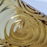 Art Deco vase in molded pressed glass, amber color