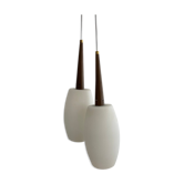 Paire suspensions opaline vintage