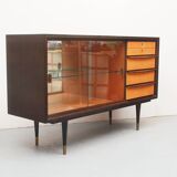 Buffet/vitrine des années 1950 bicolore