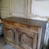 Buffet Bressan ancien en chêne et noyer