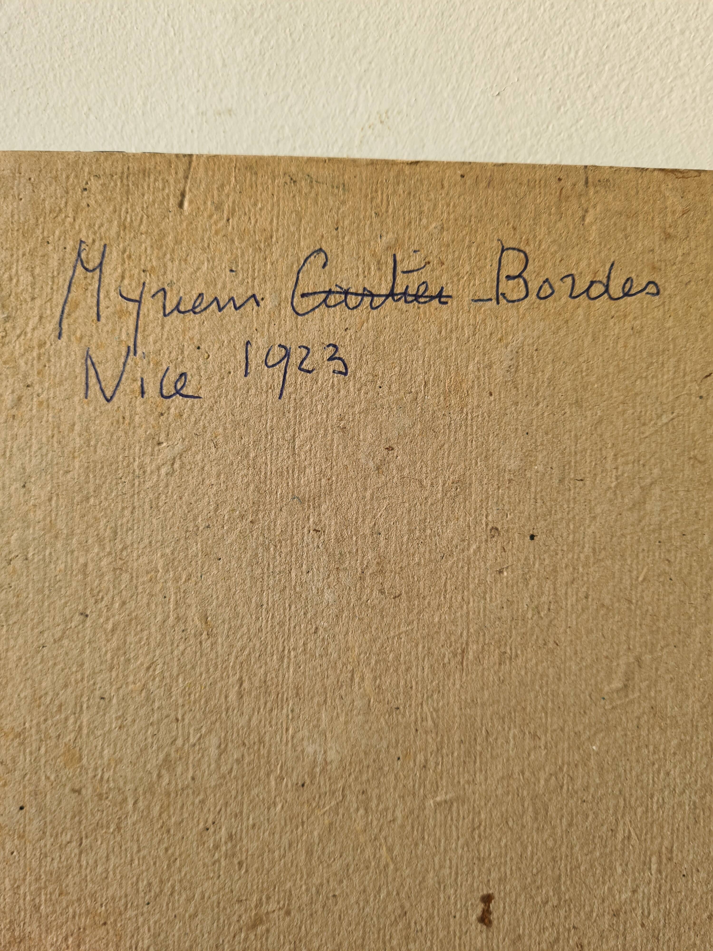 Portrait of nude in the studio - oil by Myriem Bordes 1923