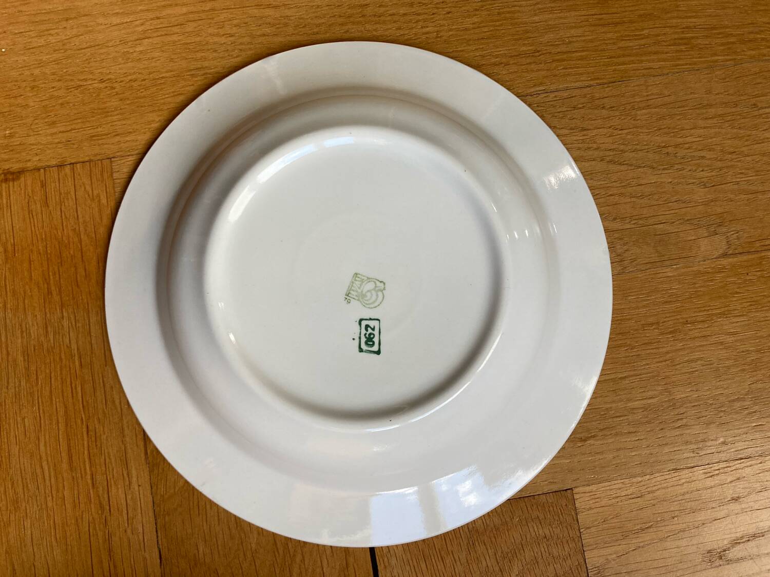 Vintage deep plates with blue cherry decor