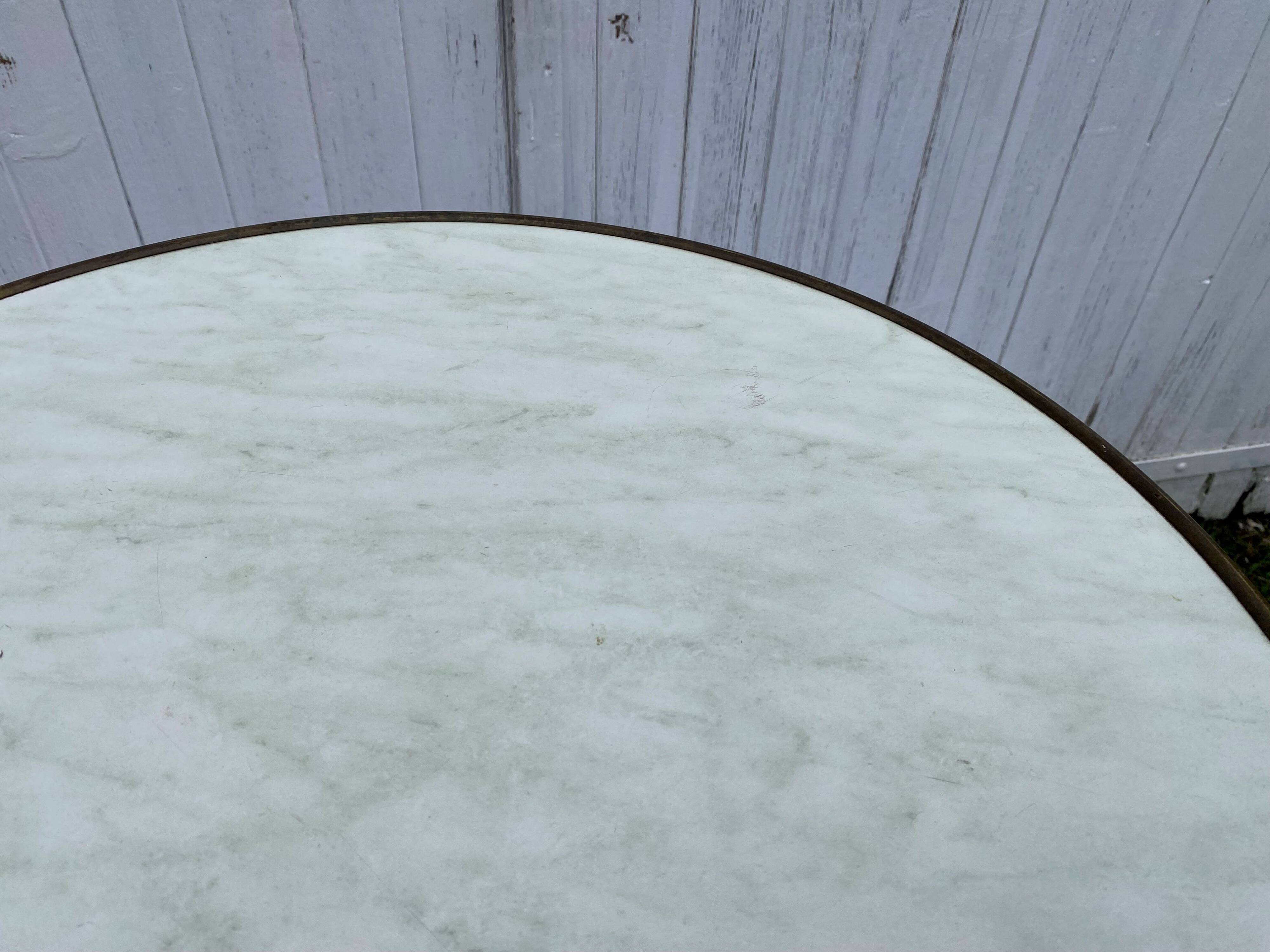 Round bistro table bar cafe terrace cast iron foot 1950