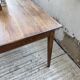 Table de ferme chêne pieds fuseaux 1950