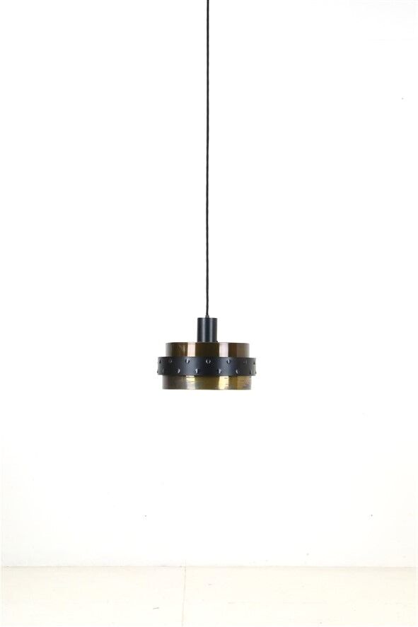 Mid-century brass pendant lamp / 1960s / Danish modern design / black