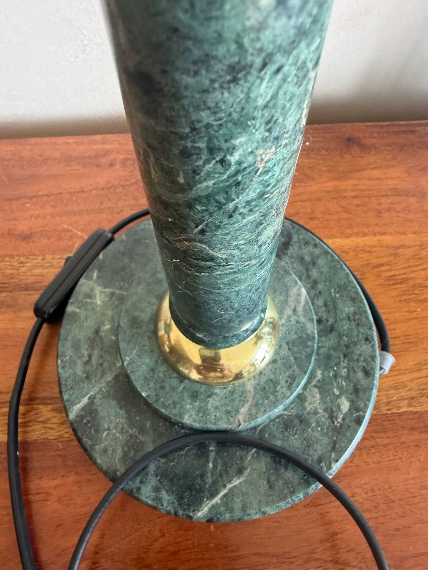 Green marble lamp base