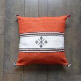 Moroccan berber cushion orange and white