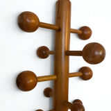 Pine coat rack with 10 hooks, 1970s.
