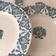 Ensemble de 7 assiettes Terre de Fer Rhodes Longwy XIX