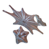 Set of 3 solid crystal trays.