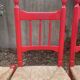 Set de chaises de campagne vintage en bois laqué rouge