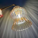 Vintage tulip angled wall light in amber glass