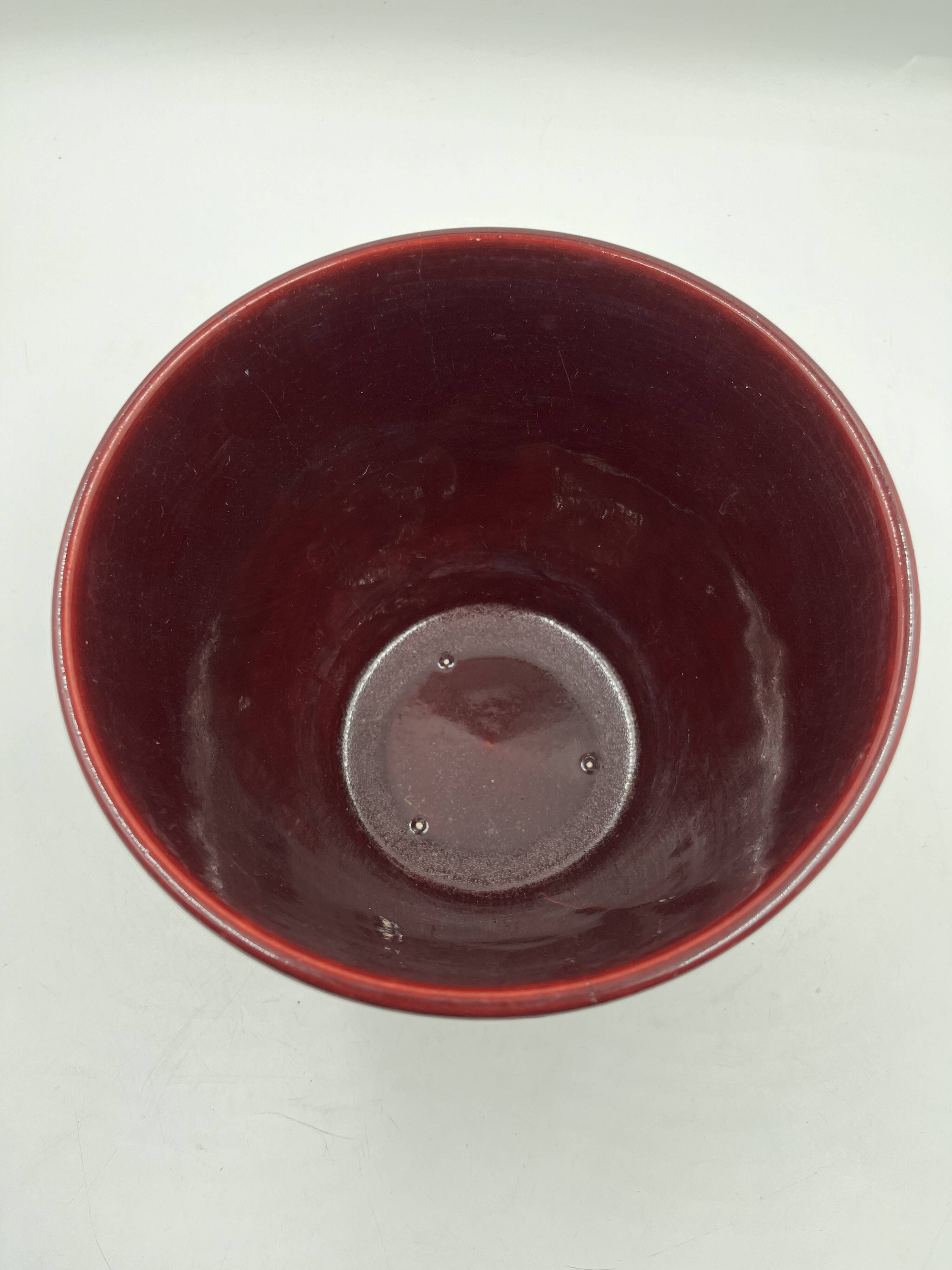 Burgundy ceramic planter
