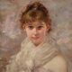Portrait d'une jeune fille, peinture italienne signée du XXe siècle