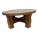 Brutalist Wabi-Sabi Design Handcrafted Round Oak Coffee Table, Netherlands 1960's