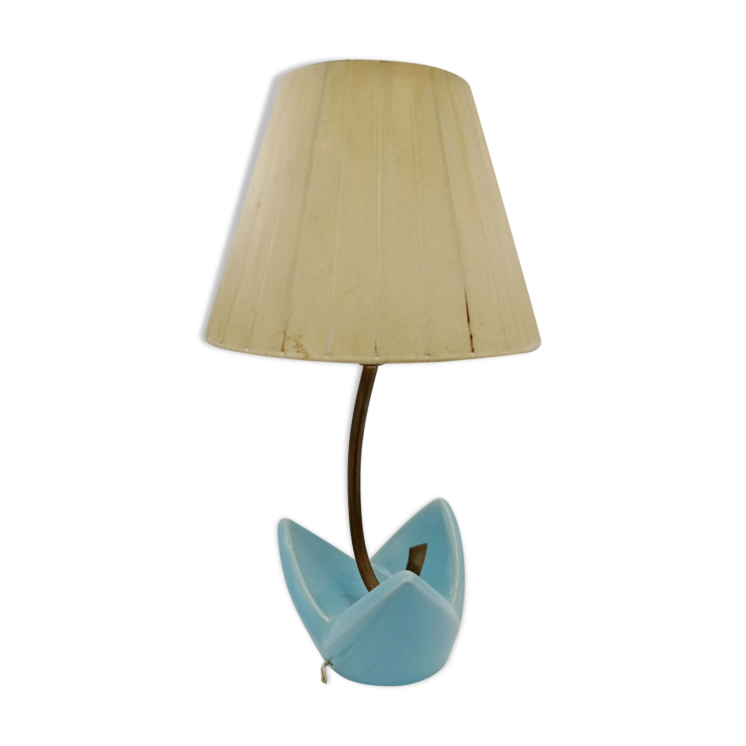 Ceramic lamp and brass circa 1955