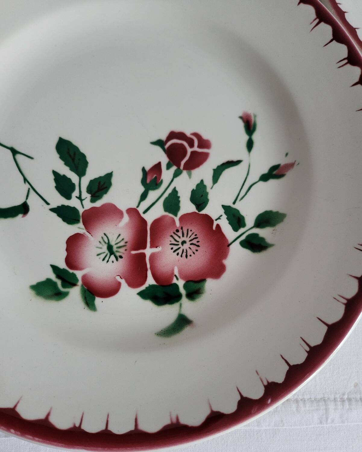 4 assiettes à dessert Sarreguemines épernay faïence vintage