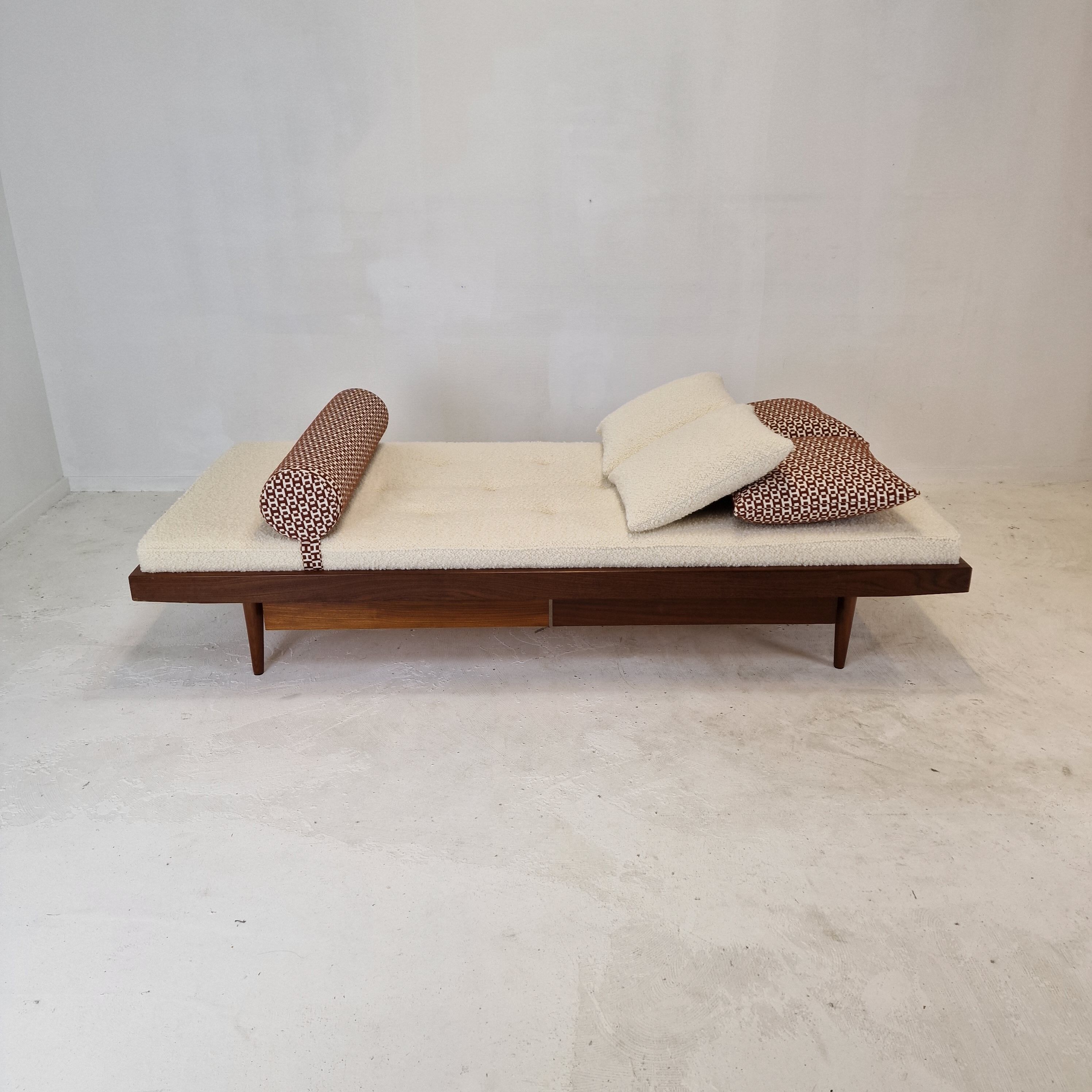 Teak Daybed with Hermes Cushions and Bolster, 1960s