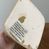 Beige-Yellow Chinese Ceramic Vase with Tactile Design Depicting Houses, Sun, Trees and Countryside