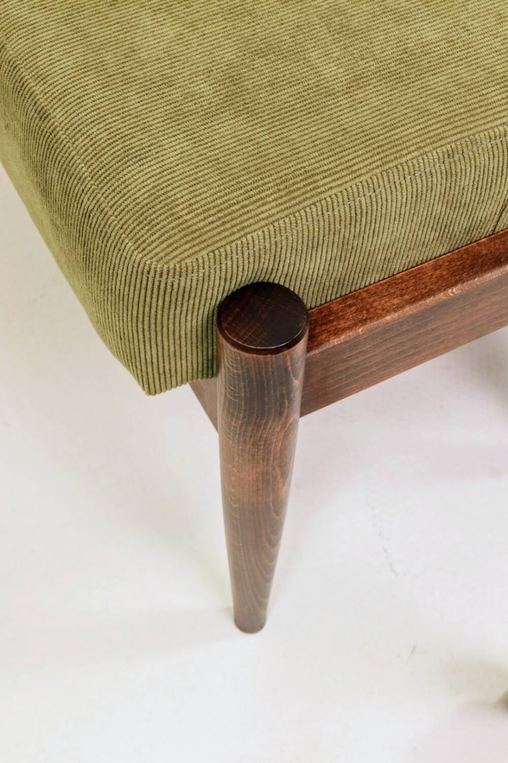 Scandinavian green/yellow corduroy stool Set of 2