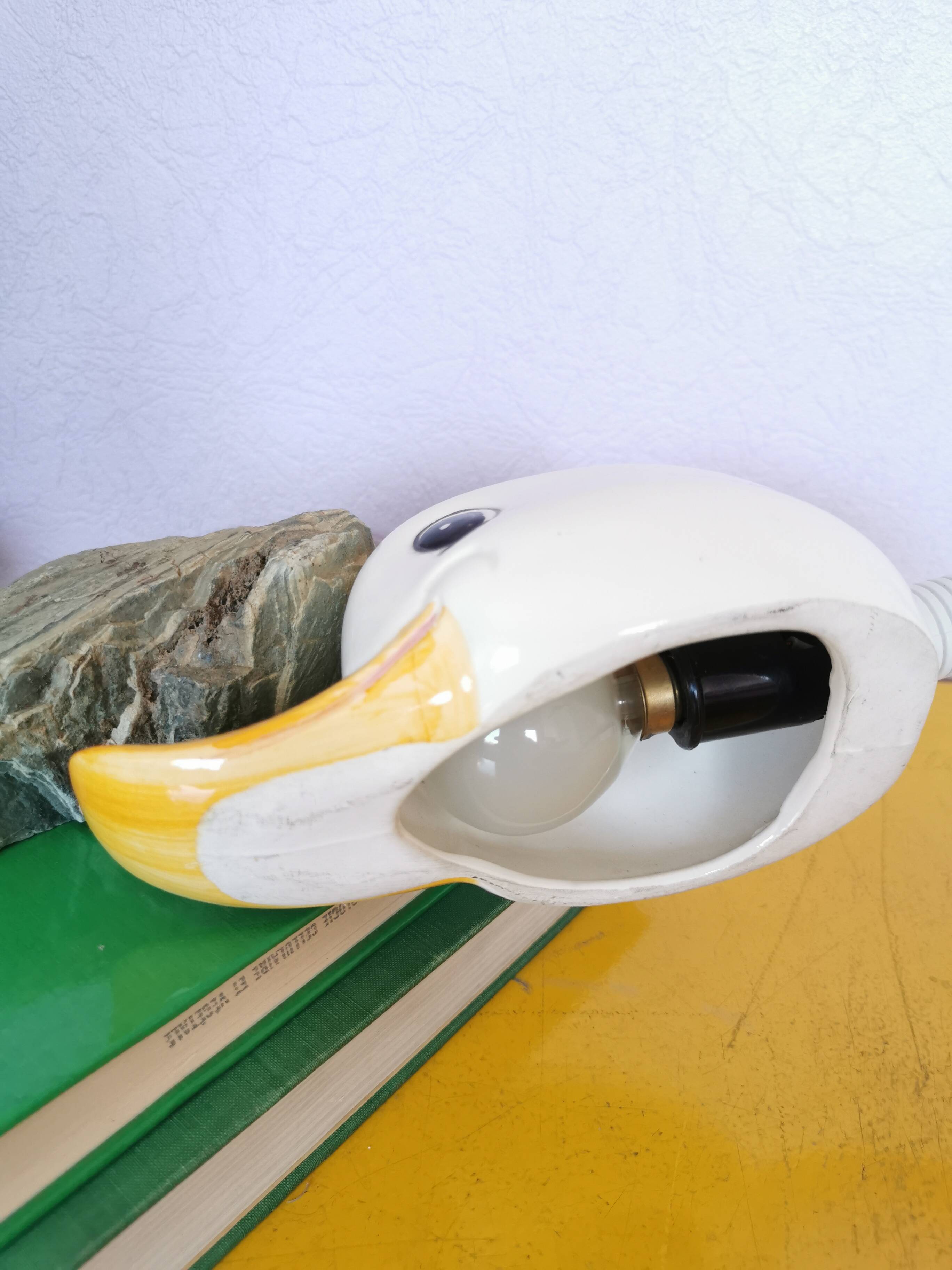 Flexible ceramic duck lamp, 1968