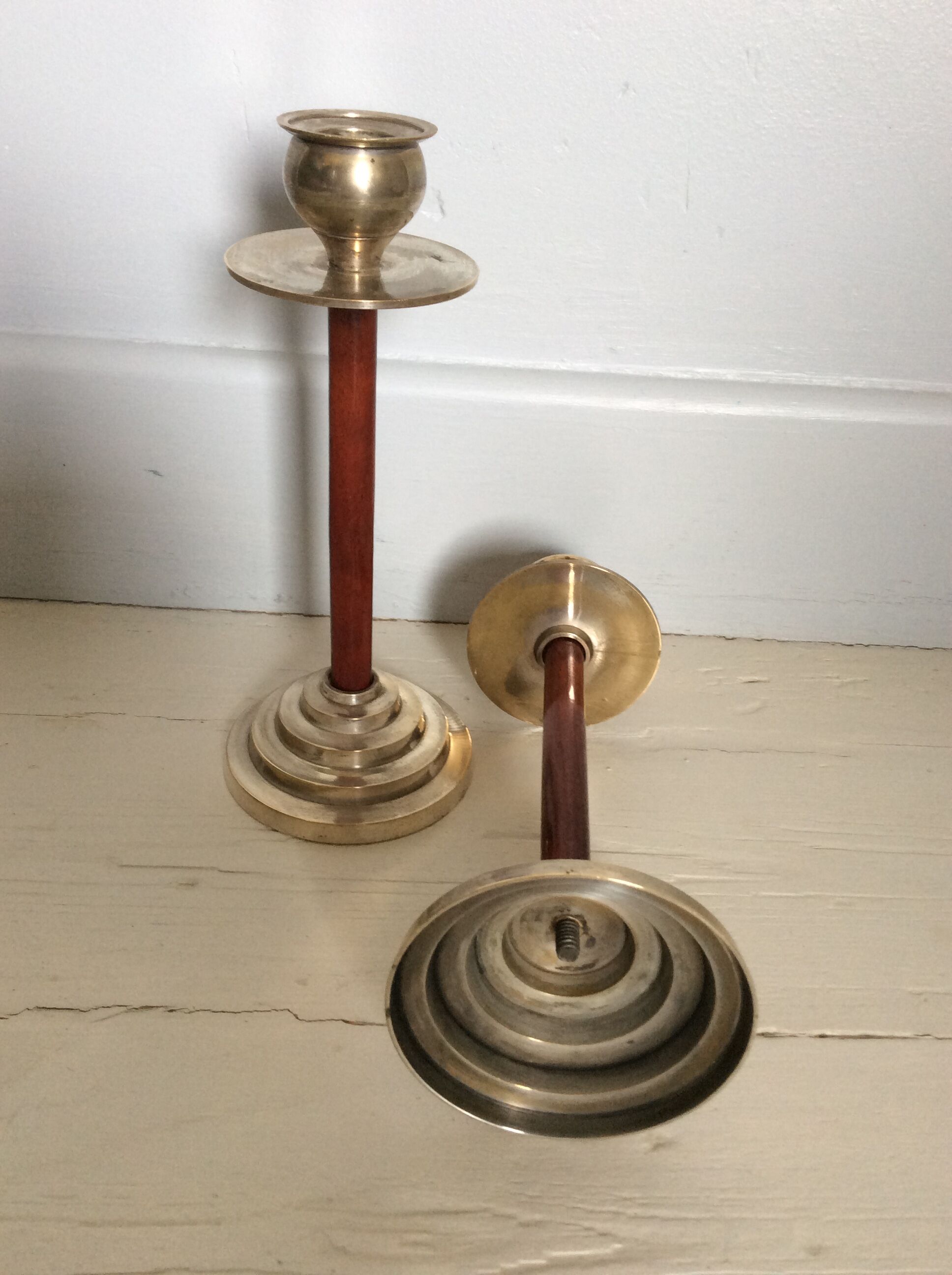 Pair of art deco candlesticks