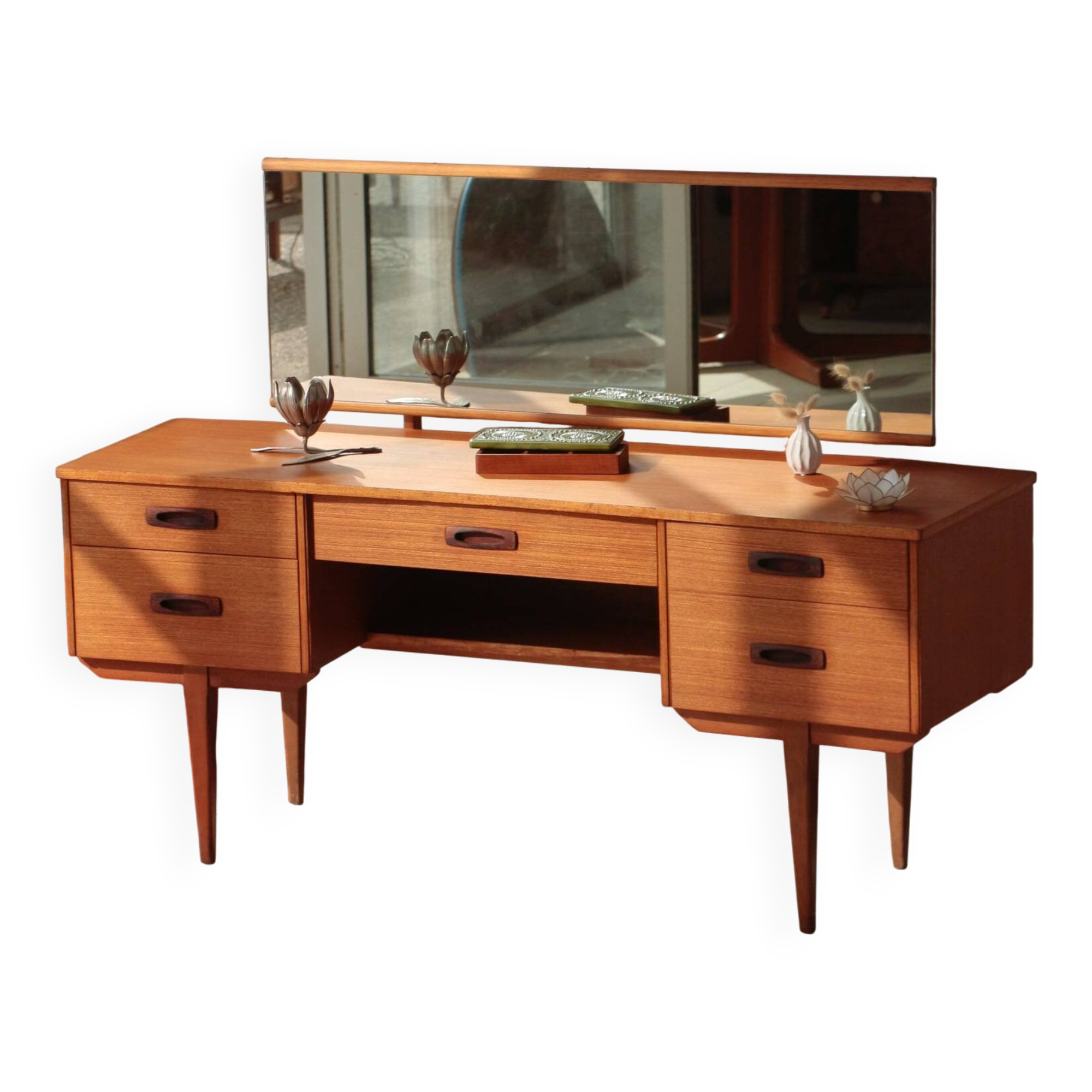 Vintage English Teak Dressing Table – Limelight Furniture – 1960s
