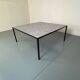 Mid-Century Modernist Rectangular Bleu Black Steel and Ceramic Coffee Table, 1960s