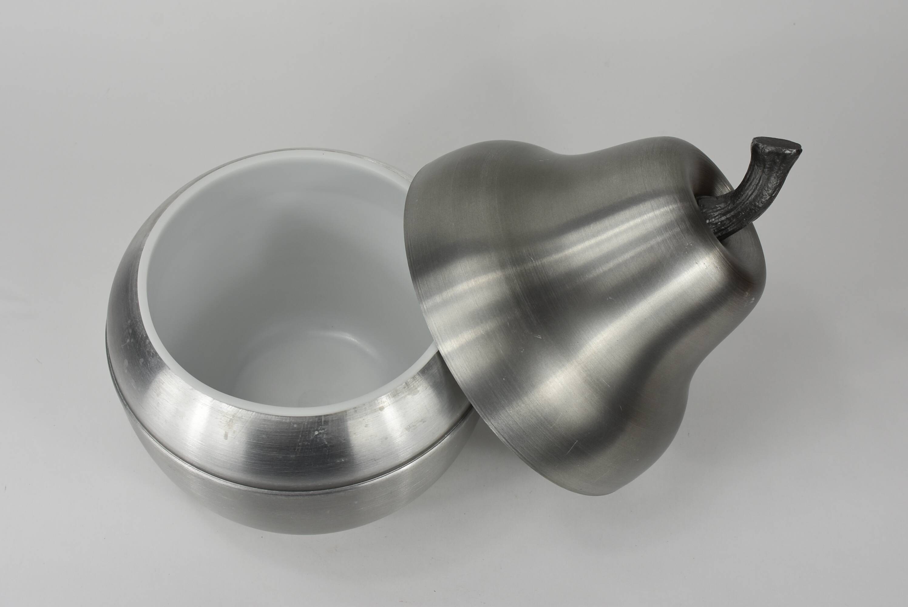 Pear-shaped ice bucket.