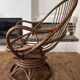 Pair of rotating rattan armchairs