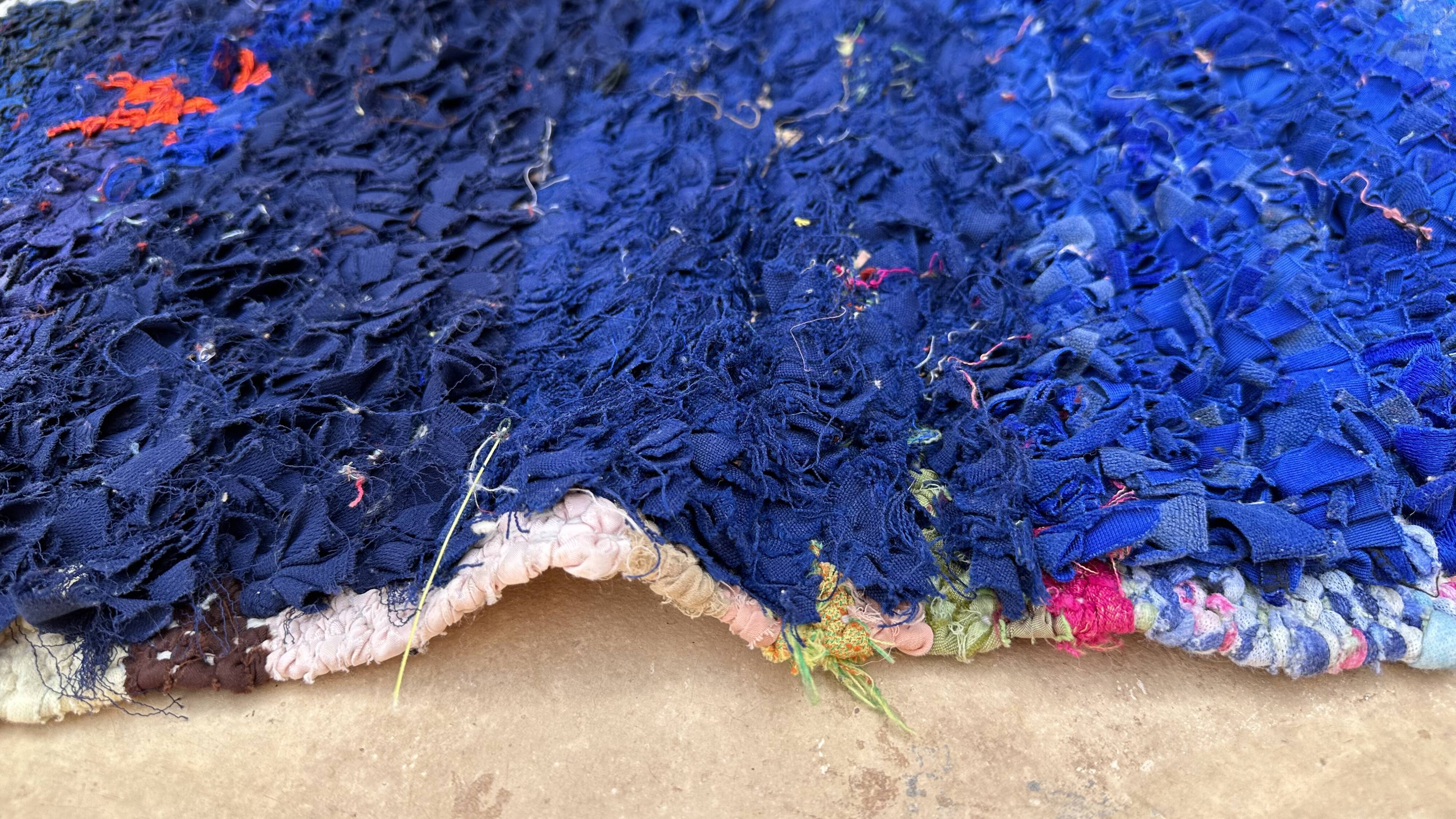 Colorful Boucherouite Berber rug - 133 x 188 cm