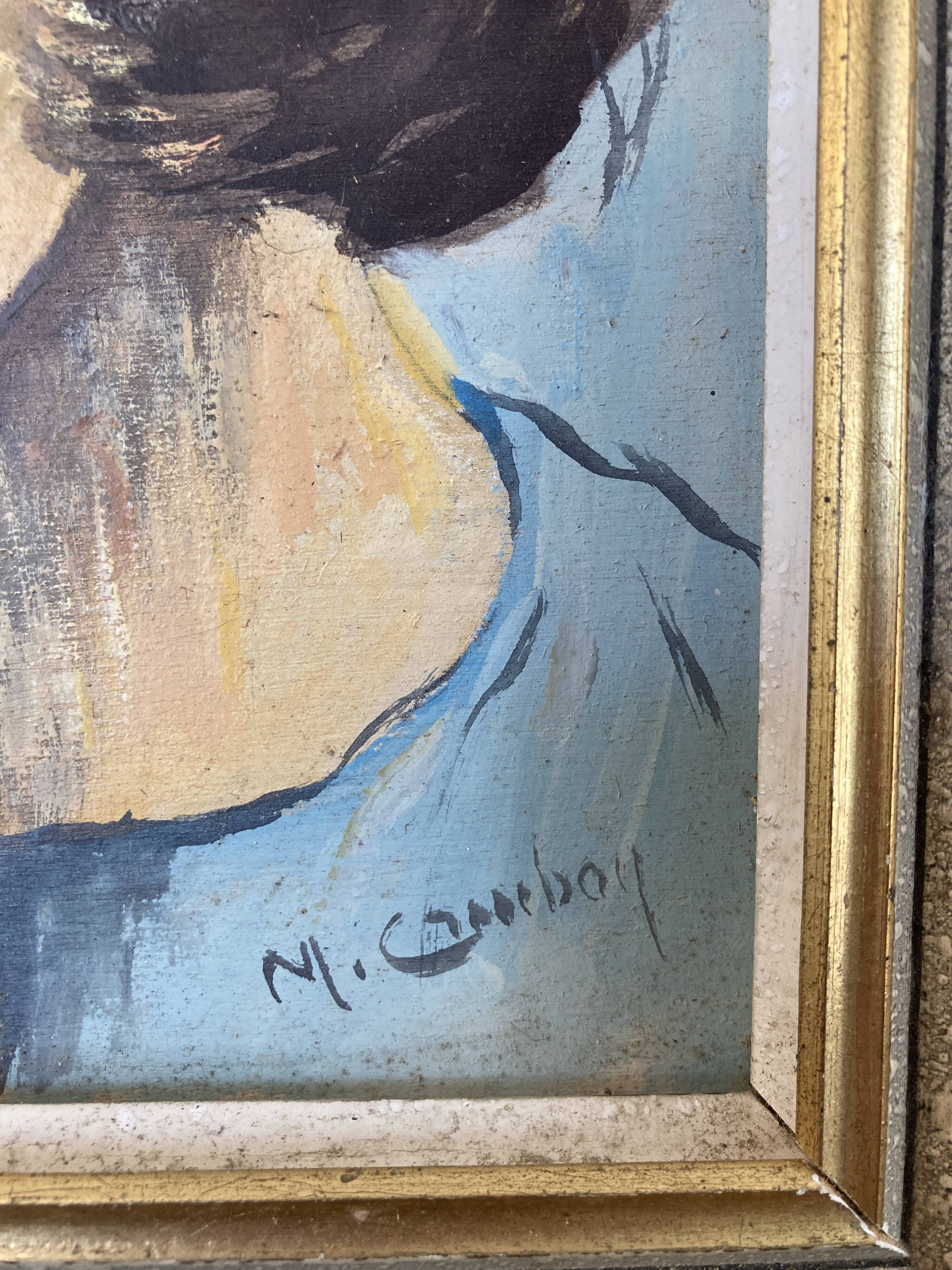 Oil on panel portrait