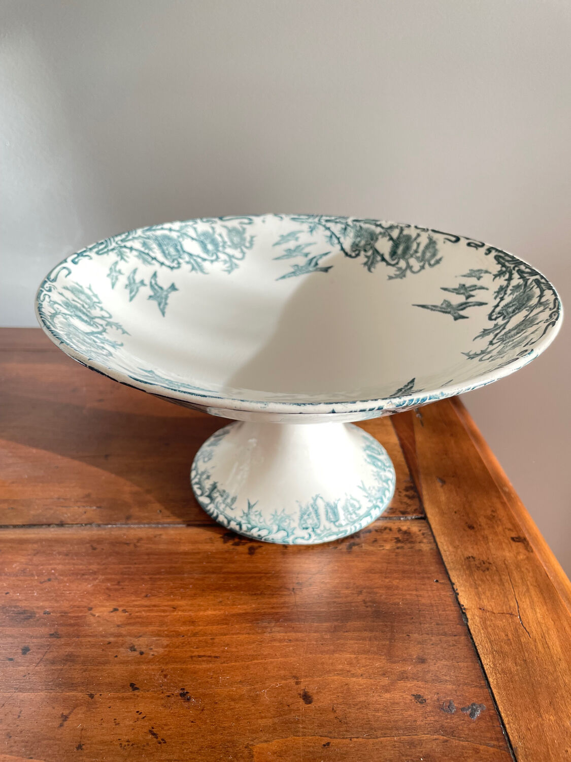 Old Compote Dish Terre de Fer Longwy Model Richelieu