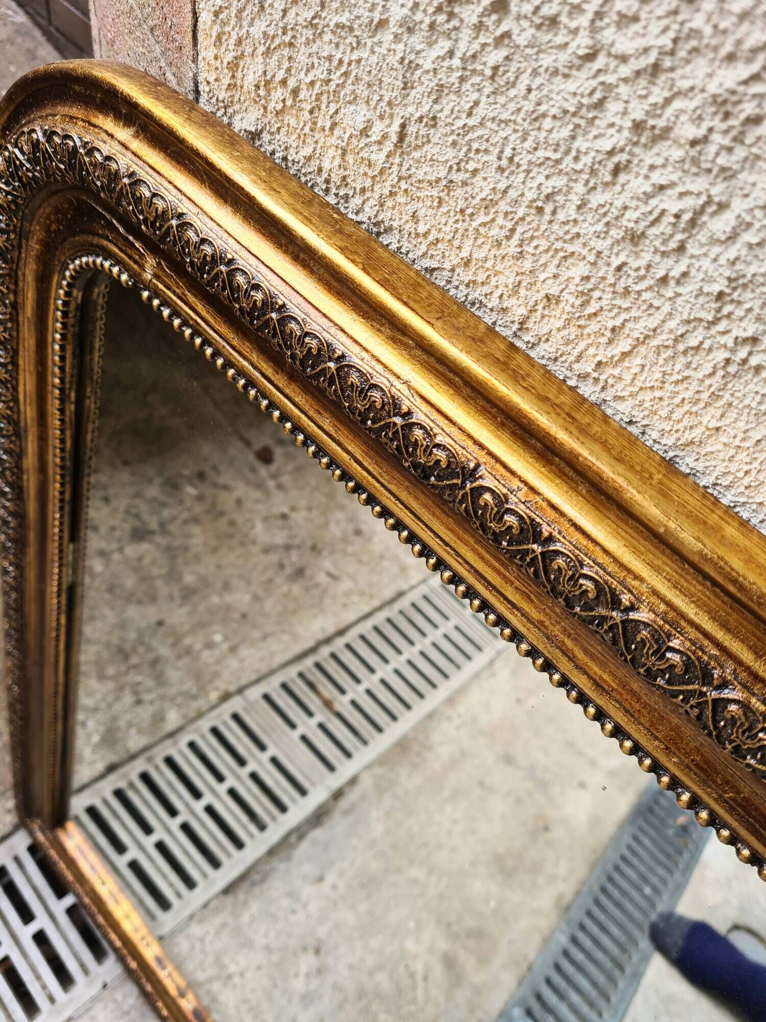 Antique large Louis Philippe mirror, decorated with gilt leaf - "Claude"