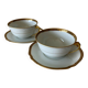 Déjeuner tête à tête porcelaine Limoges Lafarge doré à l’or fin