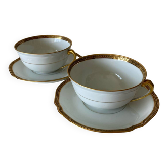 Lunch together in Limoges Lafarge porcelain gilded with fine gold