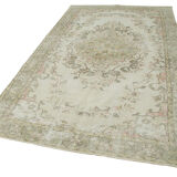 Turkish hand-knotted decorative 1970s beige carpet 170 cm x 295 cm