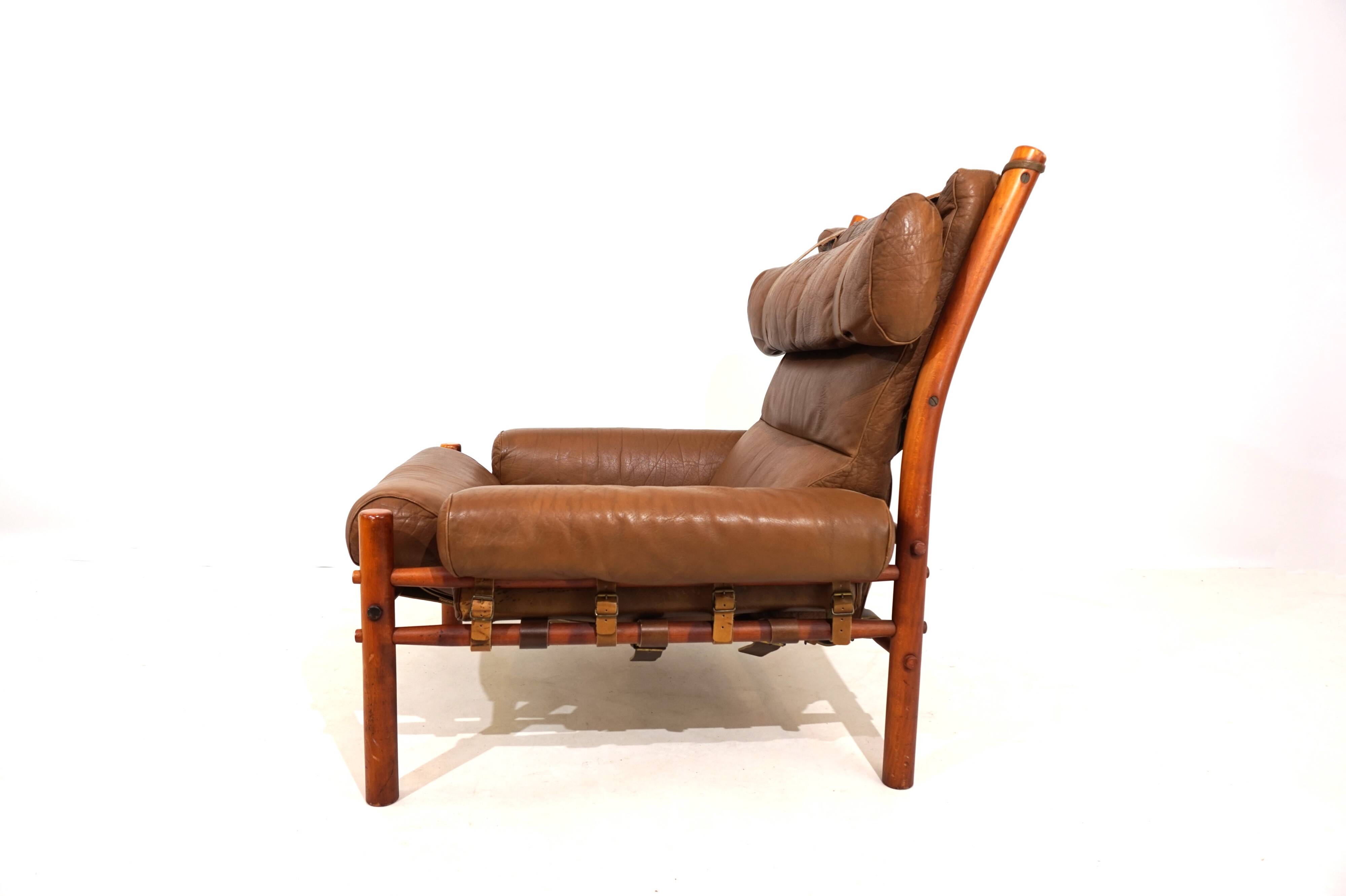 Arne Norell Inca chair with ottoman for Norell AB