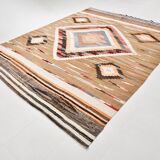 Brown & Cream Persian Kilim Rug, 260x341Cm
