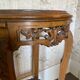 Fifth wheel / Carved wooden plant door with double top - brown marble around 1900