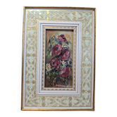 Peinture à l'huile sur panneau bouquet fleurs signée Susanna Vettor 1999