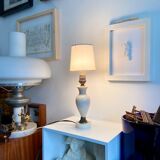 Stone and cotton table lamp