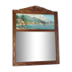 Mirror in frame art deco carved wood waxed 58x46 cm sb