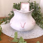 Antique earthenware jug & brush holders from Creil & Montereau