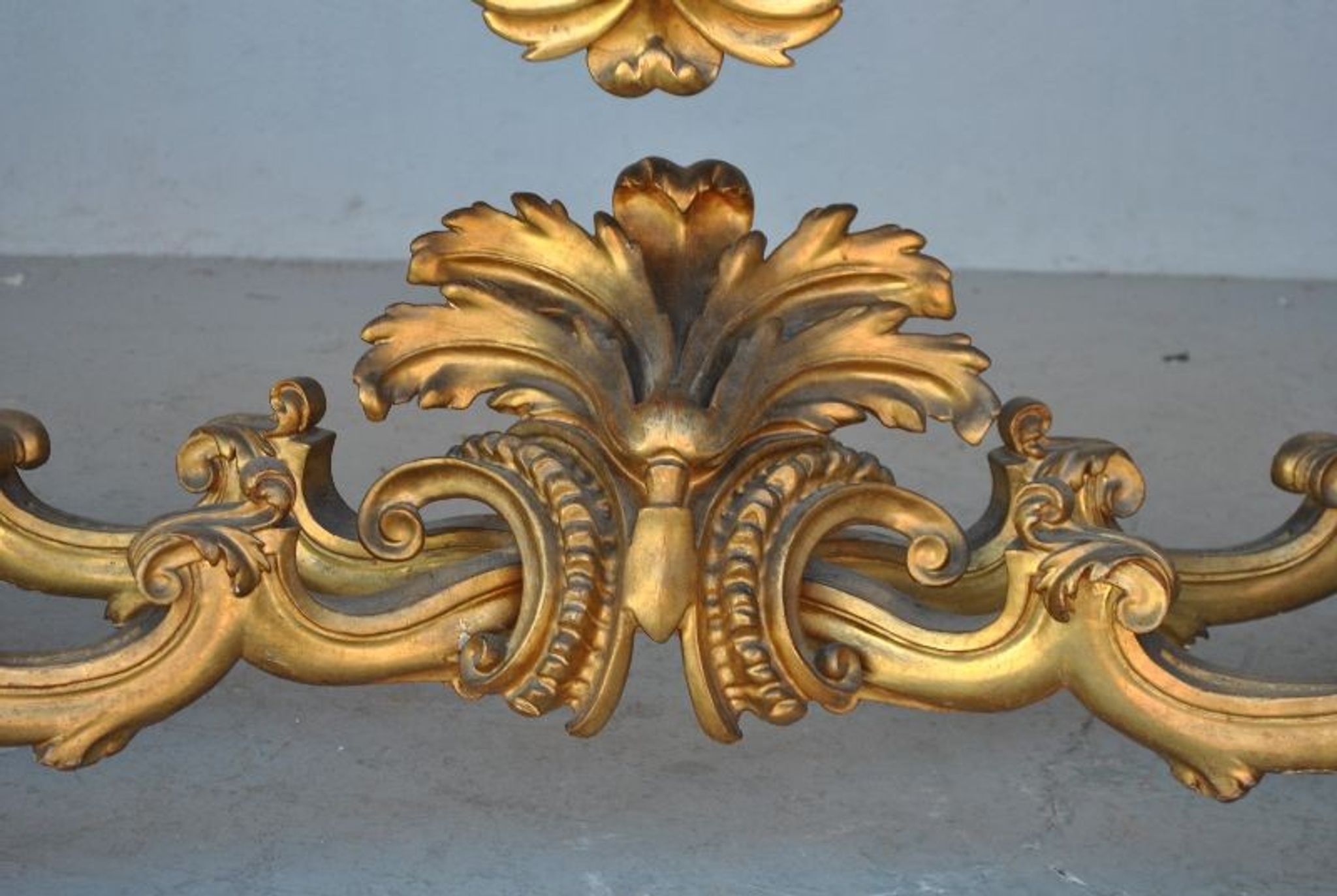 Rococo console Golden wood Roman marble XVII