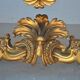 Console rocaille bois doré marbre romain XVIIème