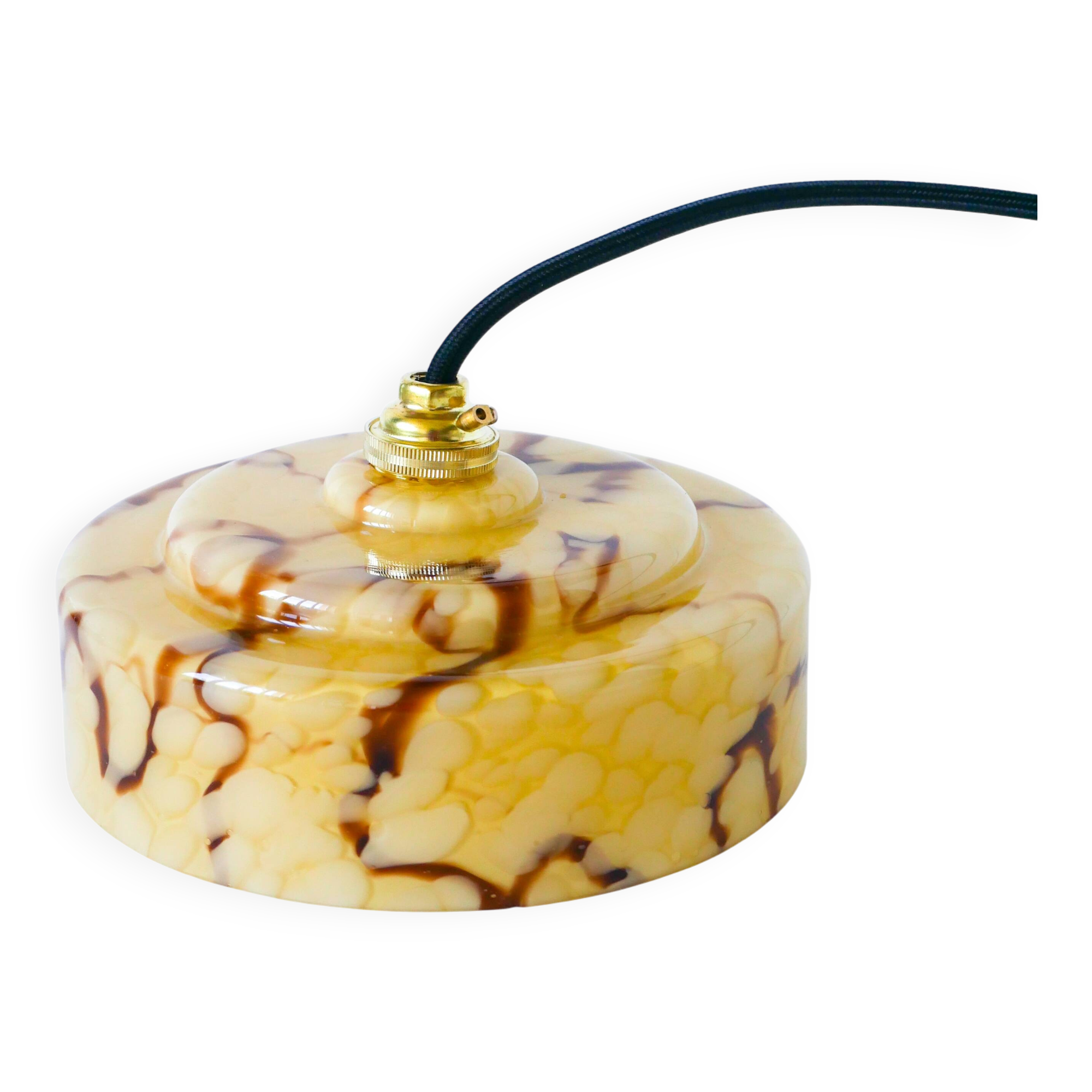 Clichy glass pendant light, Marbled Effect, Leopard, 1940