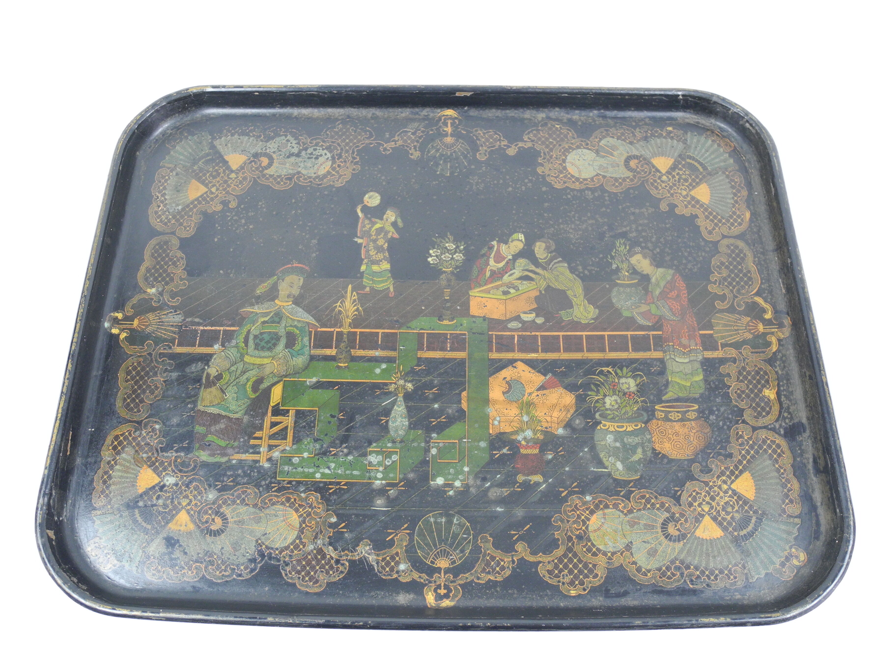 Napoleon III boiled cardboard tray old boiled cardboard tray