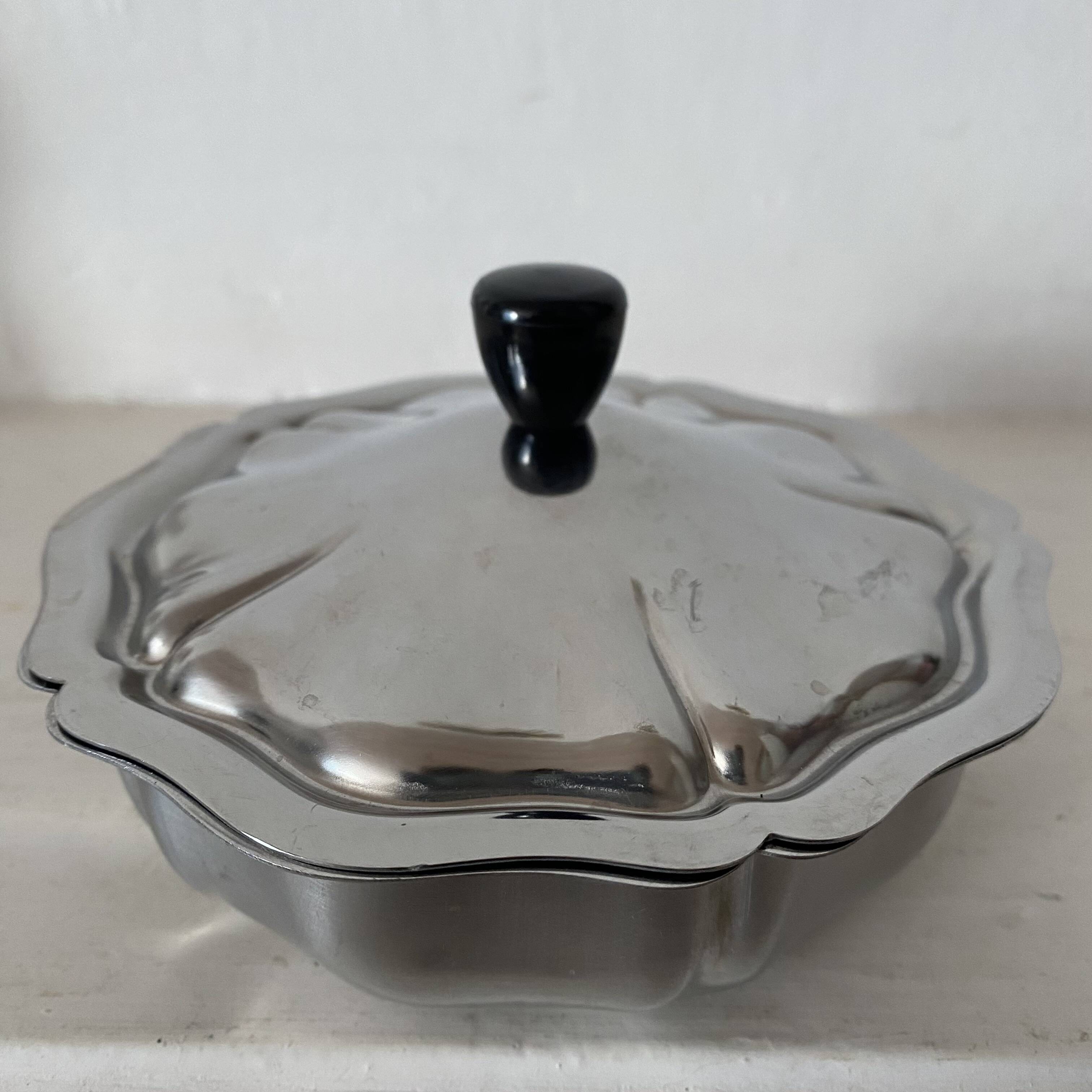 Vintage stainless steel sugar bowl